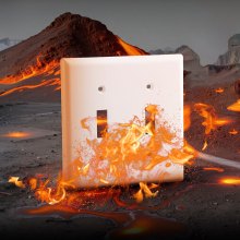 2-Gang Toggle Light Switch Outlet Covers Wall Plates 4.61 x 4.53in White 5 Pack