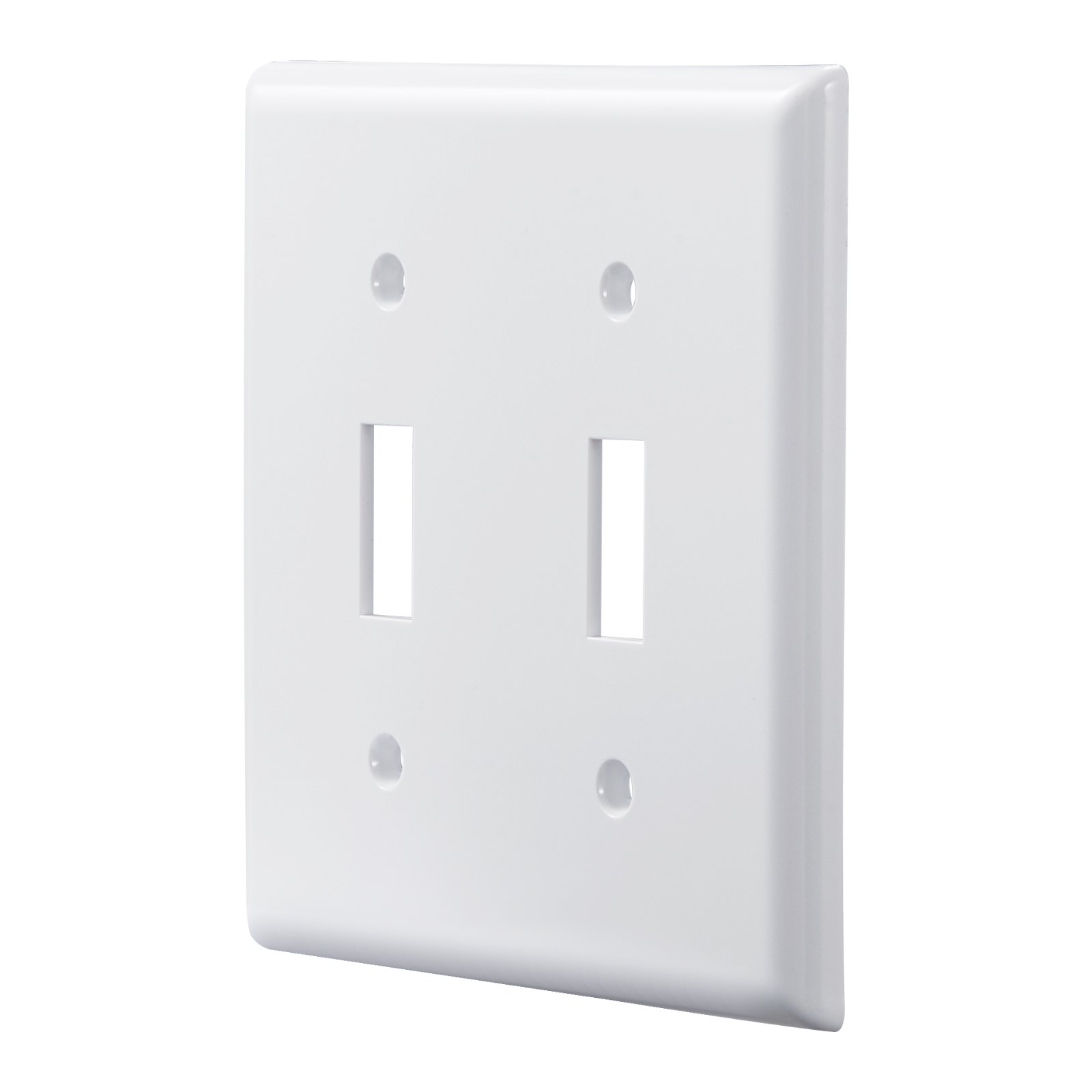 VEVOR Toggle Light Switch Wall Plates, 2-Gang Switch Electrical Outlet Covers, Standard Size 4.61in L x 4.53in H Unbreakable Polycarbonate Thermoplastic Faceplate for Receptacle Outlet&Switch(5 Pack, White)