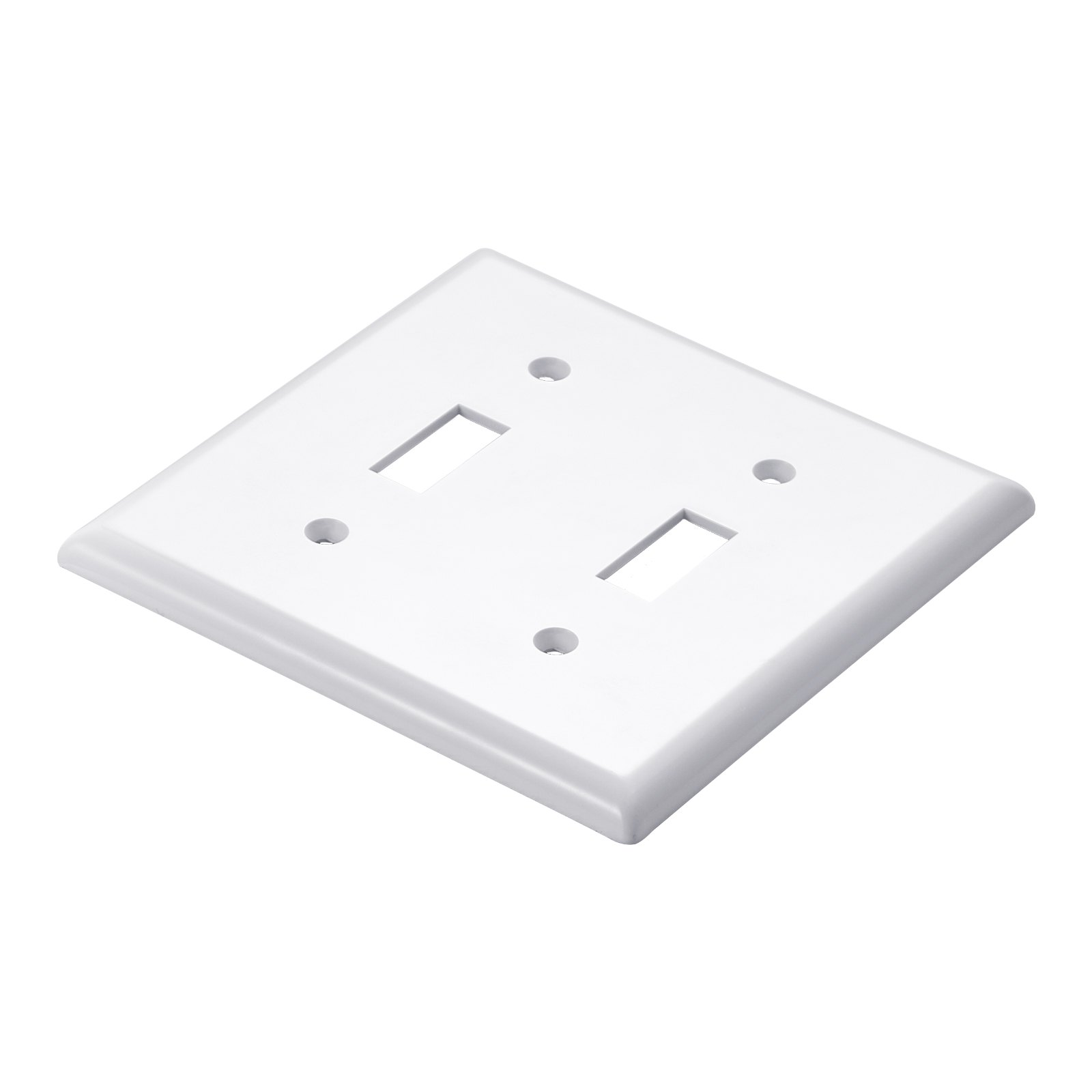 VEVOR Toggle Light Switch Wall Plates, 2-Gang Switch Electrical Outlet Covers, Standard Size 4.61in L x 4.53in H Unbreakable Polycarbonate Thermoplastic Faceplate for Receptacle Outlet&Switch(5 Pack, White)