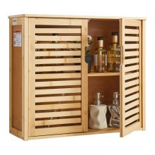 VEVOR Bathroom Wall Cabinet Over Toilet Storage Medicine Cabinet 2 Doors Shelves