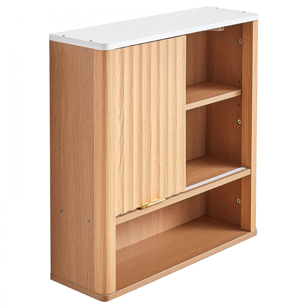 VEVOR Bathroom Wall Cabinet, with Door and Adjustable Shelf, Over the Toilet Storage Medicine Cabinet Wall Mounted, Hanging Organizer with Shelves and Open Partition for Laundry Room Kitchen Restroom