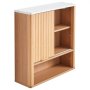 VEVOR Bathroom Wall Cabinet, with Door and Adjustable Shelf, Over the Toilet Storage Medicine Cabinet Wall Mounted, Hanging Organizer with Shelves and Open Partition for Laundry Room Kitchen Restroom