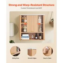 VEVOR Bathroom Wall Cabinet Over Toilet Medicine Cabinet with Door and Shelves