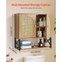 VEVOR Bathroom Wall Cabinet, with 2 Doors and Adjustable Shelf, Over the Toilet Storage Medicine Cabinet Wall Mounted, Hanging Organizer with Shelves & Open Partition for Laundry Room Kitchen Restroom