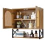 VEVOR Bathroom Wall Cabinet, with 2 Doors and Adjustable Shelf, Over the Toilet Storage Medicine Cabinet Wall Mounted, Hanging Organizer with Shelves & Open Partition for Laundry Room Kitchen Restroom
