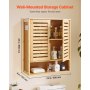 VEVOR Bathroom Wall Cabinet, 2 Doors and Adjustable Shelf, Over the Toilet Storage Medicine Cabinet Wall Mounted, Hanging Organizer with Shelves and Open Partition for Laundry Room Kitchen Restroom