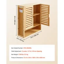 VEVOR Bathroom Wall Cabinet Over Toilet Medicine Cabinet 2 Doors and Shelves