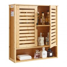 VEVOR Bathroom Wall Cabinet Over Toilet Medicine Cabinet 2 Doors and Shelves