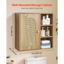 VEVOR Bathroom Wall Cabinet Over Toilet Storage Medicine Cabinet Door & Shelves