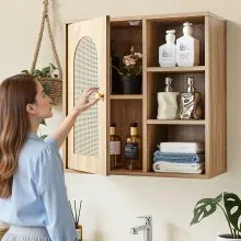 VEVOR Bathroom Wall Cabinet Over Toilet Storage Medicine Cabinet Door & Shelves