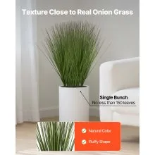 VEVOR Artificial Grass Plant, 27 inch Faux Onion Grass Fake Greenery Shrubs Plant, Premium PVC for Indoor Outdoor House Home Garden Office Room Décor, Housewarming, 8 Pack Green