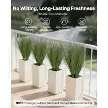 VEVOR Artificial Grass Plant, 27 inch Faux Onion Grass Fake Greenery Shrubs Plant, Premium PVC for Indoor Outdoor House Home Garden Office Room Décor, Housewarming, 8 Pack Green