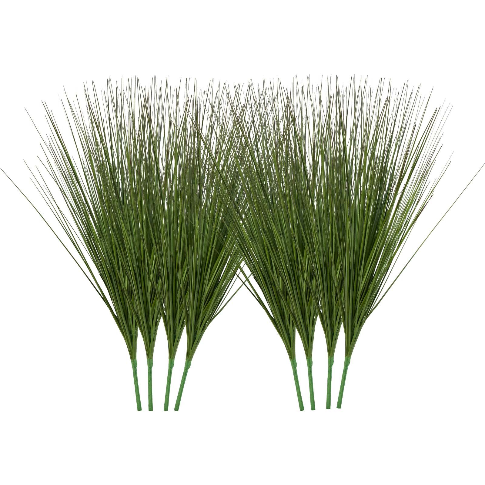 VEVOR Artificial Grass Plant, 686mm Faux Onion Grass Fake Greenery Shrubs Plant, Premium PVC for Indoor Outdoor House Home Garden Office Room Décor, Housewarming, 8 Pack Green