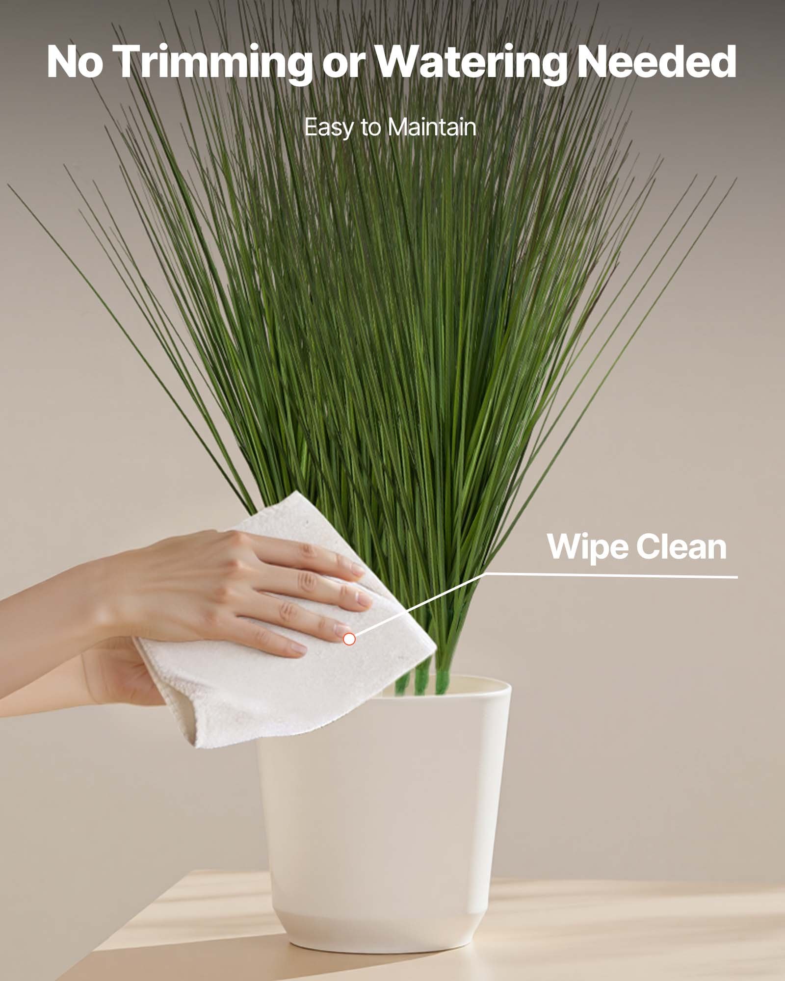 VEVOR Artificial Grass Plant, 27 inch Faux Onion Grass Fake Greenery Shrubs Plant, Premium PVC for Indoor Outdoor House Home Garden Office Room Décor, Housewarming, 8 Pack Green