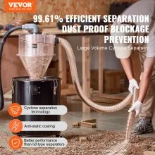 VEVOR Cyclone Dust Separator Vacuum Cleaner Separator 4" for 18.9-37.85L Tank