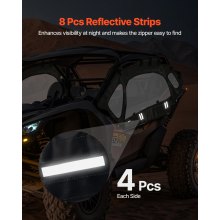 UTV Cab Enclosure Upper Doors Zipper for Can-Am Maverick X3 2-Seater 2017-2025