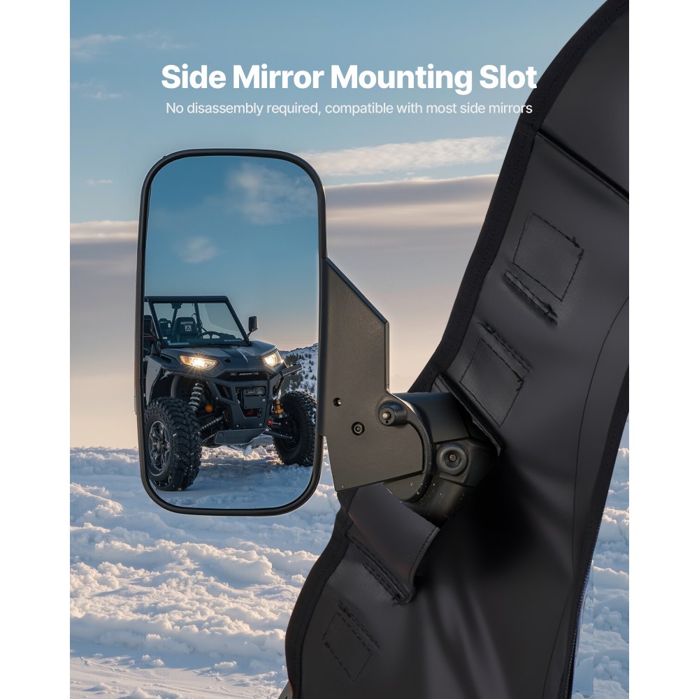 VEVOR Cab Enclosure Upper Doors, Compatible with Polaris RZR PRO 2020-2024/Polaris RZR Turbo2022-2024, Soft Upper Doors, Upgraded Zipper UTV Soft Side Window Kit, Fit with Side Mirrors and Windshields