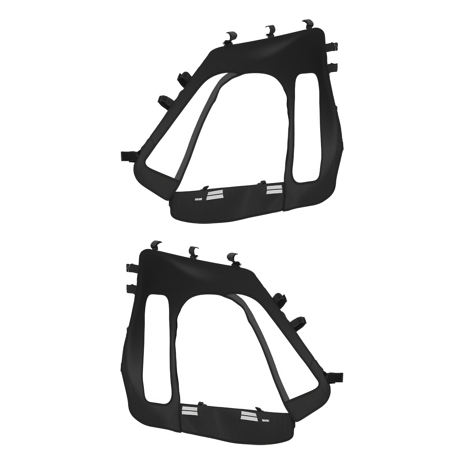 VEVOR Cab Enclosure Upper Doors, Compatible with Polaris RZR XP 1000/XP Turbo 2014-2023, Soft Upper Doors, Windproof Upgraded Zipper UTV Soft Side Window Kit, Work with Side Mirrors and Windshields