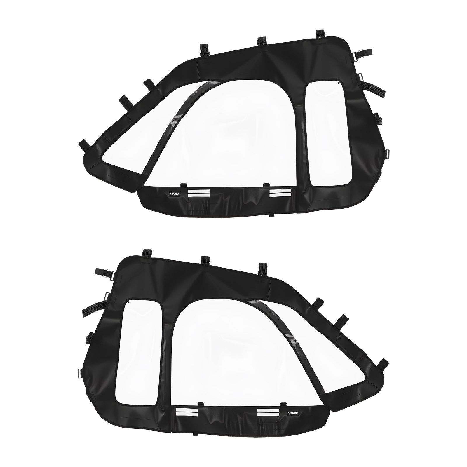 VEVOR Cab Enclosure Upper Doors, Compatible with Polaris RZR XP 1000/XP Turbo 2014-2023, Soft Upper Doors, Windproof Upgraded Zipper UTV Soft Side Window Kit, Work with Side Mirrors and Windshields