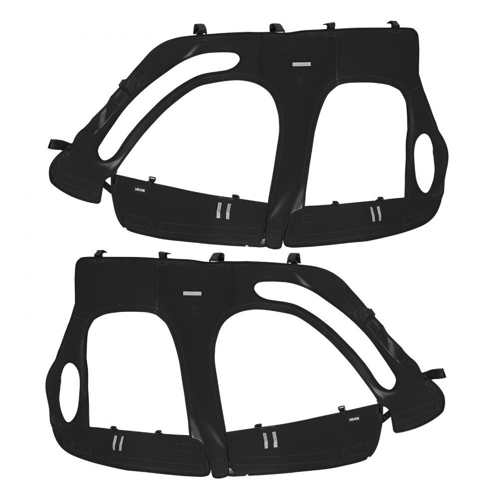 VEVOR Cab Enclosure Upper Doors, Compatible with Polaris RZR XP4 1000/Turbo 2014-2023, Soft Upper Doors, Windproof Upgraded Zipper UTV Soft Side Window Kit, Work with Side Mirrors and Windshields