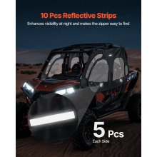 UTV Cab Enclosure Upper Doors Zipper for Polaris RZR XP4 1000/Turbo 2014-2023