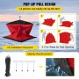 VEVOR ice fishing shelter setup tutorial with components for stability reinforcement.