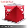 VEVOR 3-Person Ice Fishing Shelter Tent, 300D Oxford Fabric Portable Ice Shelter with Pop-up Pull Design, Strong Waterproof and Windproof Ice Fish Shelter for Outdoor Fishing