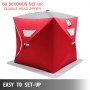 VEVOR Ice Fishing Shelter Tent 3-Person Pop Up House Portable Outdoor Fish Equipment 300D Oxford Fabric Ice Fish Shelter 89.76 x 89.76 x 79.92 inches Strong Waterproof Tent for Outdoor Fishing