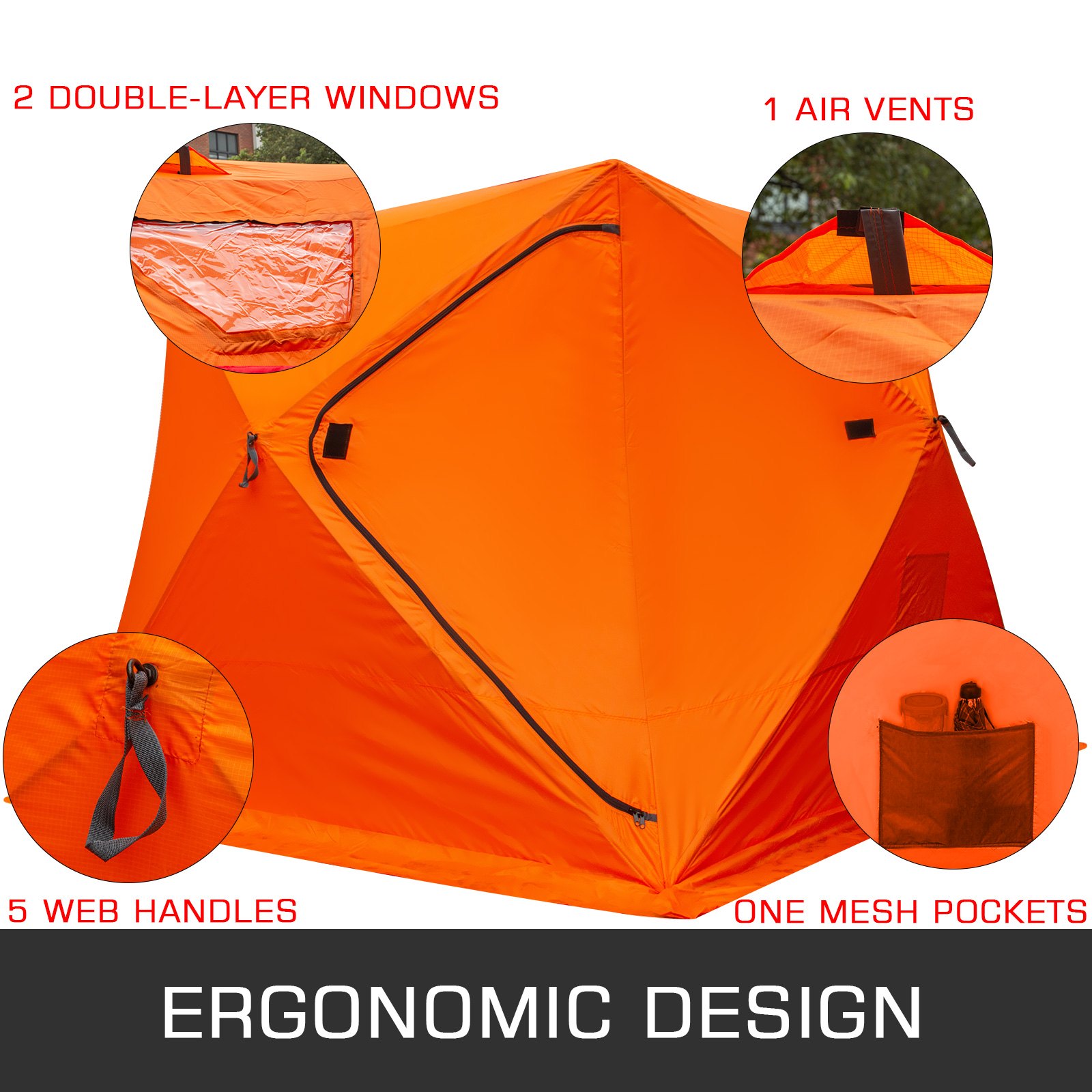 Ice Fishing Shelter Tent Portable House Outdoor Fish Equipment W/ Carry Bag