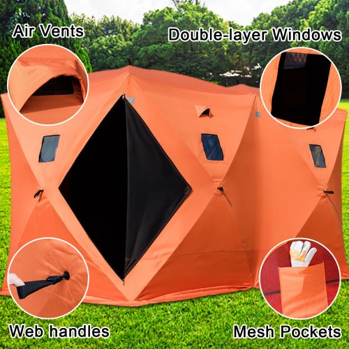 Relaxdays Abri de pêche avec Coupe-Vents latéraux, imperméable, mécanisme à Bascule, Piquet & Sac de Transport, Vert
