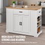 VEVOR Kitchen Island Cart Ντουλάπα αποθήκευσης Καρό σερβιρίσματος με συρτάρι & ράφια