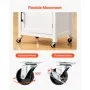 VEVOR Kitchen Island Cart with Single Door Cabinet, Mobile Carts with Drawer, Towel Rack, Hooks, Portable Table on Swivel Wheels, Small Coffee Islands Microwave Stand for Dining Room, 45x59cm, White