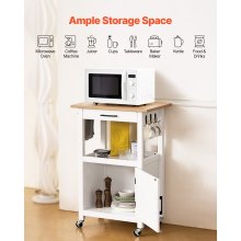 18x23in Kitchen Island Cart Rolling Storage Table with Single Door Cabinet