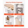 52in Kitchen Island Cart Rolling Storage Cabinet Table with Drawer Drop Leaf