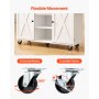 VEVOR Kitchen Island Cart, with Solid Wood Top and Storage Cabinet, Mobile Rolling Table with Drop Leaf, Drawers, Spice Towel Rack, Portable Islands on Swivel Wheels for Dining Room, 132cm Width, White