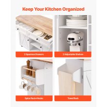 52in Kitchen Island Cart Rolling Storage Cabinet Table with Drawer Drop Leaf