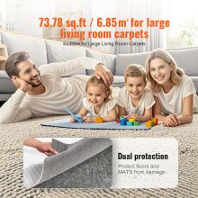 VEVOR Rug Pad Gripper 8' x 10' Protective Carpet Pad 0.47" Thick for All Floors