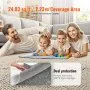 VEVOR Non-Slip Resistant Rug Pad, Protective Cushioning Carpet Pad, 2'x8' (7.875' Actual), 1/4"Thick, Dual Surface, Polyester Felt + Latex, 1-2㎡ Area Carpet Padding Rug Cushion Safe for All Floors
