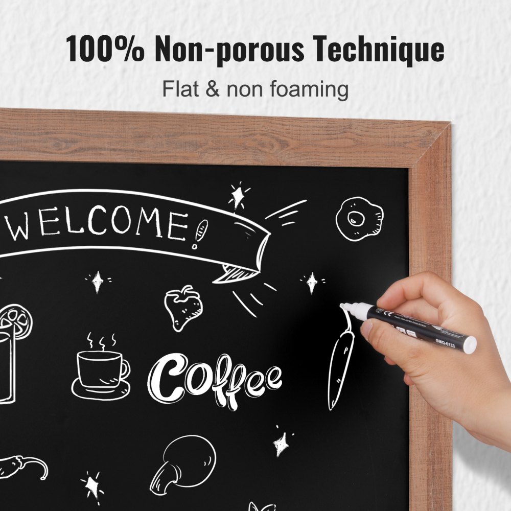 VEOVR 457x610 mm Magnetic Chalk Board, Hanging Message Signs with Chalks & Eraser, Vintage Wooden Chalkboard Sign, Rustic Brown Framed Calendar and Bulletin Combo Boards, Kitchen, Home Decor, Wedding