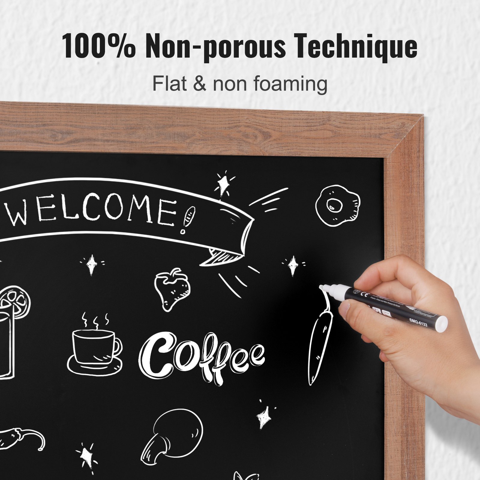 VEOVR 457x610 mm Magnetic Chalk Board, Hanging Message Signs with Chalks & Eraser, Vintage Wooden Chalkboard Sign, Rustic Brown Framed Calendar and Bulletin Combo Boards, Kitchen, Home Decor, Wedding