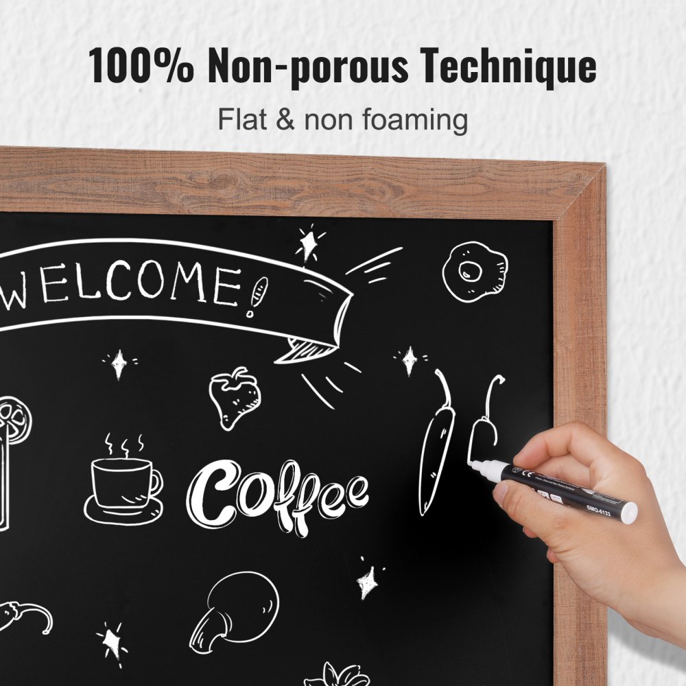 VEOVR 762x508 mm Magnetic Chalk Board, Hanging Message Signs with Chalks & Eraser, Vintage Wooden Chalkboard Sign, Rustic Brown Framed Calendar and Bulletin Combo Boards, Kitchen, Home Decor, Wedding