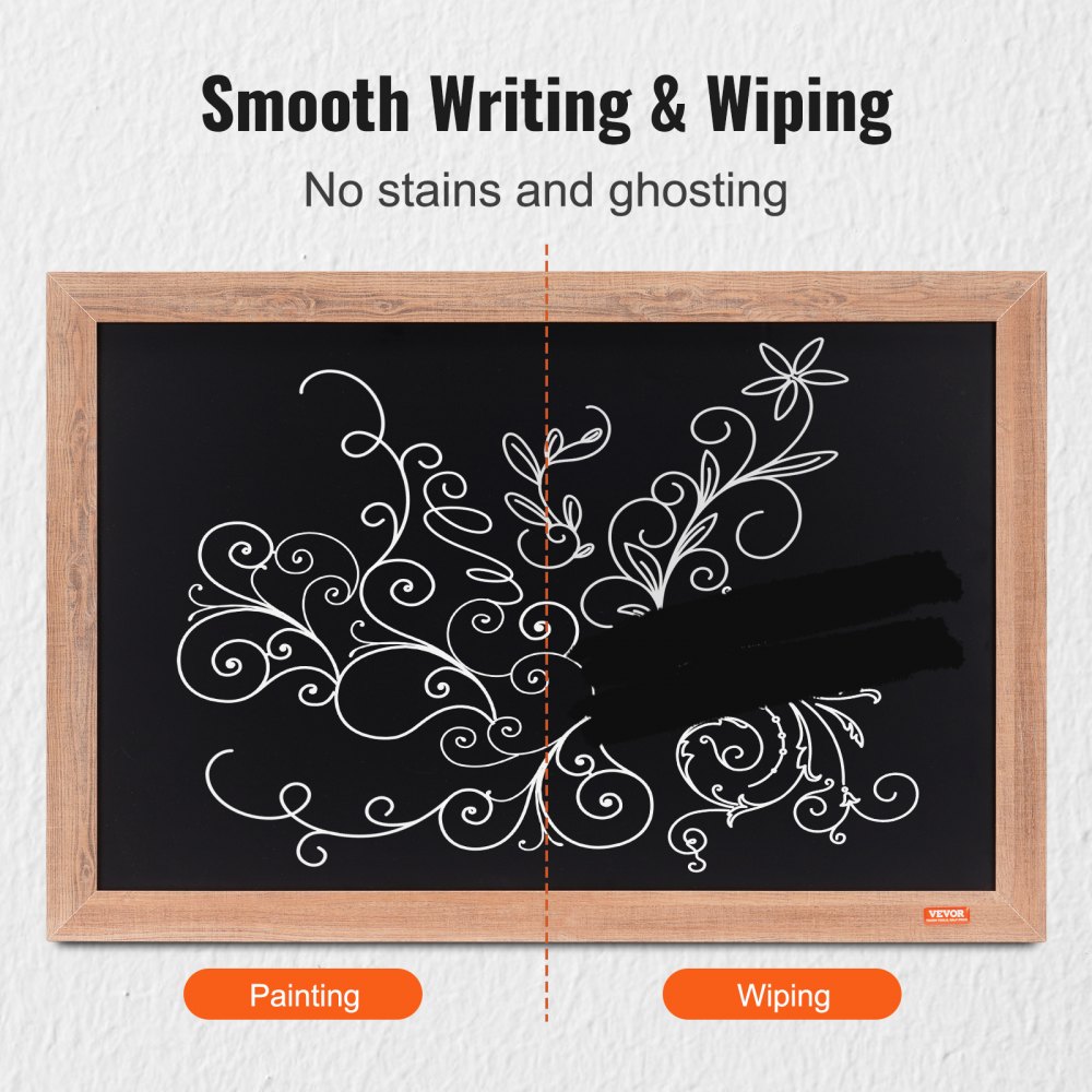 VEOVR 762x508 mm Magnetic Chalk Board, Hanging Message Signs with Chalks & Eraser, Vintage Wooden Chalkboard Sign, Rustic Brown Framed Calendar and Bulletin Combo Boards, Kitchen, Home Decor, Wedding