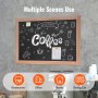 VEOVR 762x508 mm Magnetic Chalk Board, Hanging Message Signs with Chalks & Eraser, Vintage Wooden Chalkboard Sign, Rustic Brown Framed Calendar and Bulletin Combo Boards, Kitchen, Home Decor, Wedding