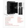 VEVOR Wall Safe, 3-Tier Hidden Wall Safe with Fingerprint, Password, Key & Turning Knob, Q235 Cold-Rolled Steel In-Wall Box with Adjustable Shelves & Key Holders for Money, Jewelry, Passport, Document