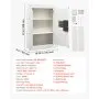 VEVOR 0.83 sq.ft Wall Safe, 3-Tier Hidden Wall Safe with Password, Key & Turning Knob, Q235 Cold-Rolled Steel In-Wall Box with Adjustable Shelves & Mounting Holes for Money, Jewelry, Passport, White