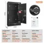 VEVOR 25.59" Tall Wall Safe, 3-Tier Hidden Wall Safe with Keypad, 3 Removable Shelves & 6 Key Holders, Q235 Cold-Rolled Steel In Wall Safe with LED Light & Vibration Alarm for Money, Jewelry, Passport