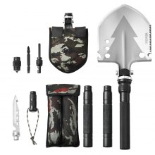 VEVOR Survival Shovel 11 in 1 Camping Shovel Folding Multitool Portable Compact