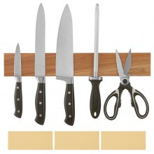Porta-faca magnético VEVOR com ímã forte aprimorado, organizador de tiras de faca sem perfuração de 16 "para parede, armazenamento multifuncional Rack para facas de madeira de acácia, barra de faca para facas de cozinha, utensílios, ferramentas
