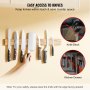 VEVOR Suport magnetic pentru cuțite cu magnet puternic îmbunătățit, 24 inchi, organizator de benzi de cuțite fără găurire pentru perete, suport multifuncțional pentru cuțite din lemn de salcâm, bară de cuțite pentru cuțite de bucătărie, ustensile, unelte
