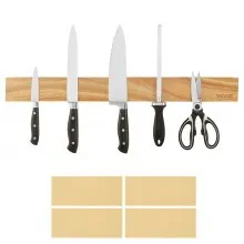 VEVOR Soporte magnético para cuchillos con imán fuerte mejorado, organizador de tiras de cuchillos sin perforación de 24 pulgadas para pared, almacenamiento multifuncional, estante para cuchillos de madera de acacia, barra para cuchillos de cocina, utensilios, herramientas